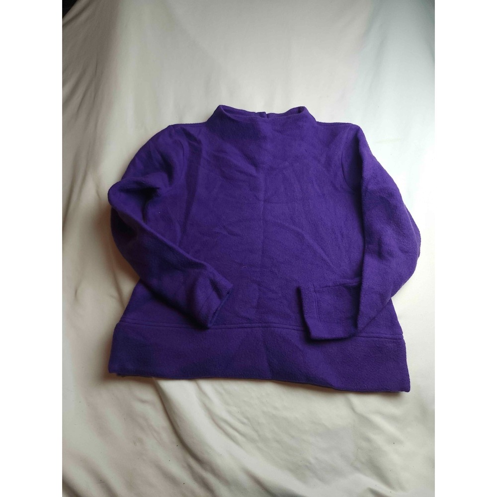 Talbots Sweater Womens Petite S Purple Fleece Classic Minimalist Chic Pullover